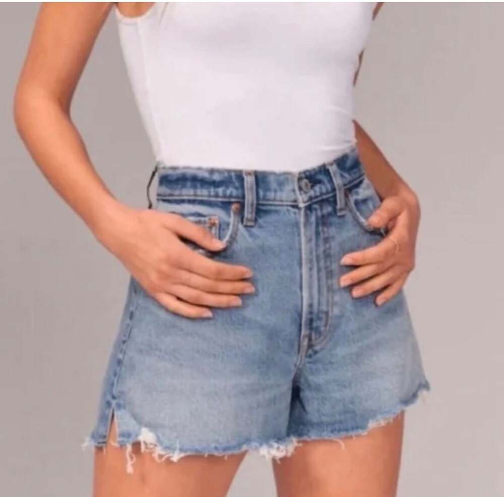 Abercrombie & Fitch The Cutoff Short High Rise Denim Shorts